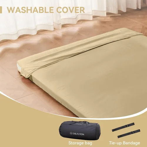 Miniatura 5 de Dr.Futon Colchón tipo futón japonés para el suelo, extra grueso, plegable, enrollable, para cama, topper de colchón para invitados, tumbona y viaje