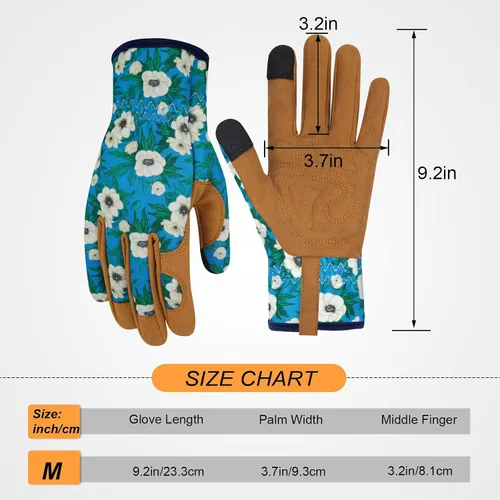 Miniatura 2 de Guantes de jardinería de cuero para mujer, guantes de jardín a prueba de espinas, guantes de trabajo para pantalla táctil, regalos ColorN