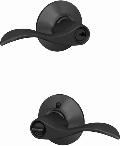 Miniatura 124 de SCHLAGE - Manija de puerta Accent con cerradura de paso libre para pasillo y armario en bronce antiguo - F10 ACC 716 Bronce Envejecido