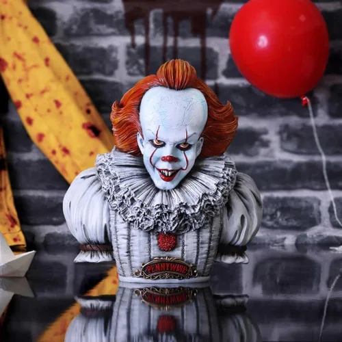 Miniatura 9 de Nemesis Now Busto Pennywise con licencia oficial de IT Capítulo 2, blanco, 11.8 in