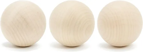 Miniatura 3 de Hockey Revolution Paquete de 3 pelotas suecas de manejo de palos, equipo de entrenamiento de floorball de madera dura sin rebote, para habilidades