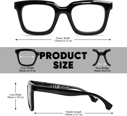 Miniatura 5 de FONHCOO Lentes de lectura para mujeres y hombres, bloqueo de luz azul, cuadrados, elegantes, para lectura de computadora con bisagra de resorte