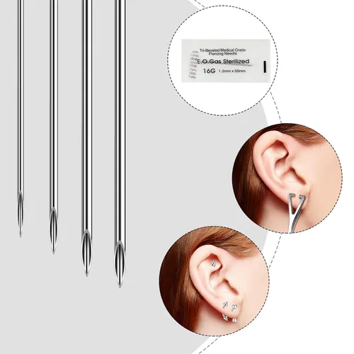 Miniatura 4 de Juego de 25/33 piercings de acero inoxidable para nariz, lengua, cartílago, ceja, ombligo, ombligo, cartílago, cejas, ombligo, 25/33 unidades, 18/33