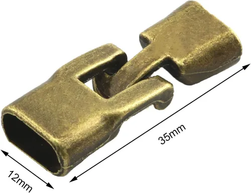 Miniatura 4 de 12 juegos de pulseras de aleación de bronce antiguo y plata antigua con cierre de hebilla plana, tapa de extremo de cordón Connecto para pulsera