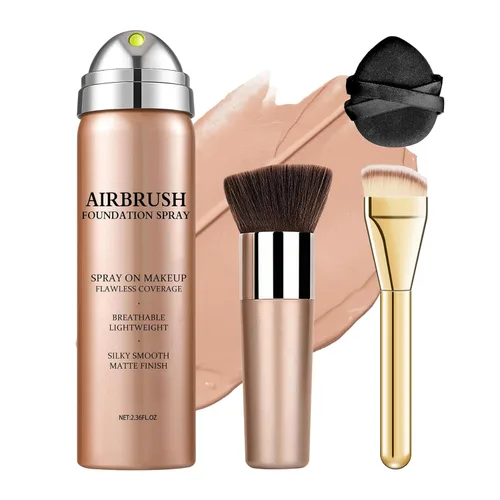 Aerógrafo, hidrata e hidrata, seda ligera, base impermeable para pieles maduras, cobertura construible, base de maquillaje (01 Natural)