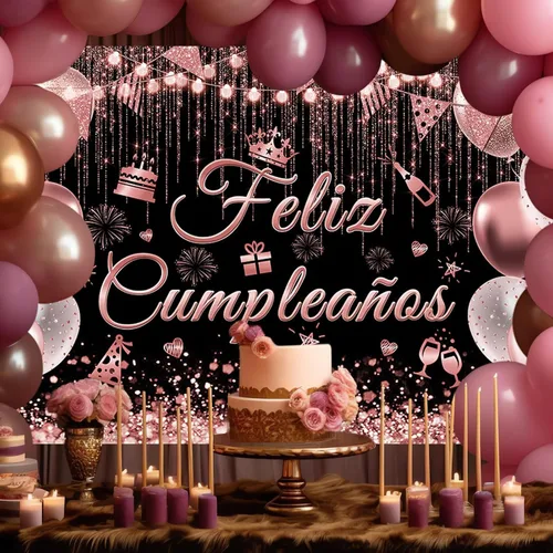 Miniatura 2 de Avezano Cartel de Feliz Cumpleaños para decoración de fiesta de cumpleaños mexicana, telón de fondo, fiesta española, fondo de fiesta de cumpleaños