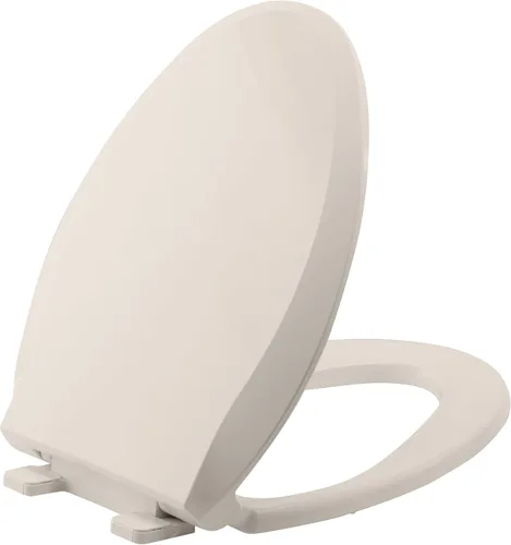 Miniatura 20 de Asiento de inodoro alargado duradero con cierre suave y lento, fácil de instalar y limpiar, nunca se afloja, blanco, se adapta a la mayoría