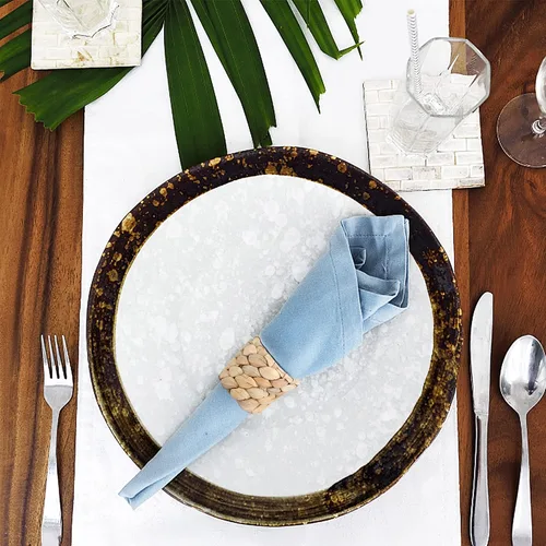 Miniatura 5 de Juego de 8 servilleteros de primavera, servilletas rústicas hechas a mano, decoración de mesa de primavera, servilletas de granja para Pascua