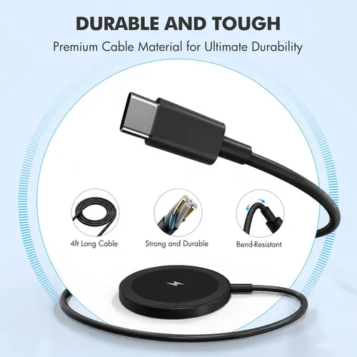Miniatura 7 de Paquete de 2 cargadores inalámbricos magnéticos de 15 W: almohadilla de carga rápida Qi2 para iPhone Air 17 16 15 14 13 12 Pro Max, Samsung Galaxy