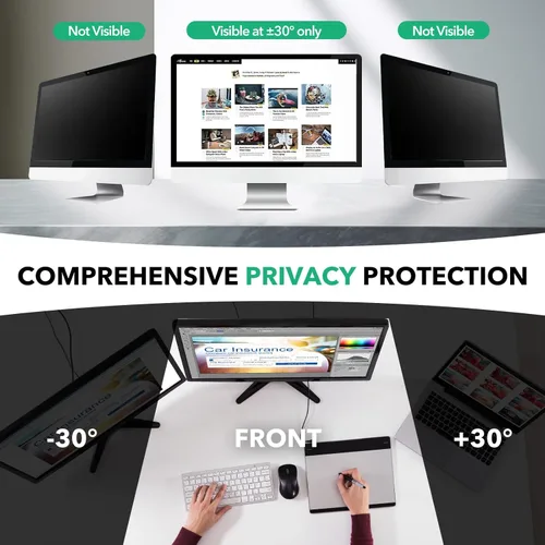 Miniatura 3 de Paquete de 2 pantallas de privacidad de computadora de 34 pulgadas para monitor de pantalla ancha de relación de aspecto 21:9, protección ocular