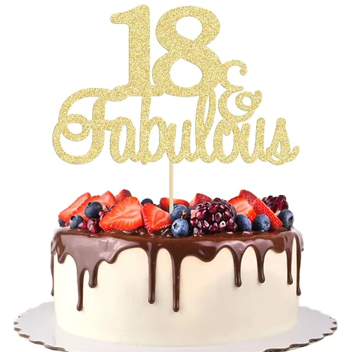 Miniatura 9 de Gyufise 1 decoración de 30 con purpurina dorada y fabulosos adornos para tartas de 30 años y fabulosos adornos para tartas de cumpleaños de 30 años