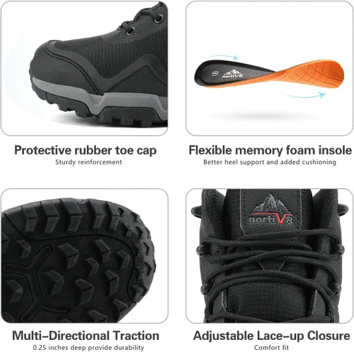 Miniatura 3 de NORTIV 8 Botas de senderismo impermeables para hombre, zapatos de montañismo para mochileros