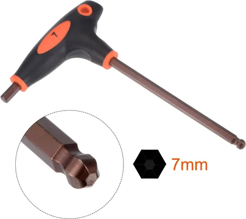 Miniatura 3 de uxcell Llave inglesa de la manija en T de la llave hexagonal del extremo de la bola de 23.0 ft m, acero métrico S2