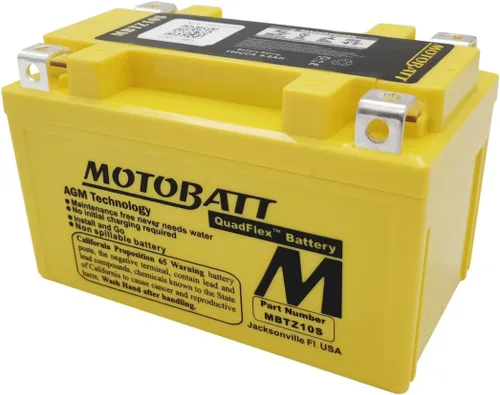 Miniatura 2 de Motobatt Batería MBTZ10S compatible con motocicleta YTX7ABS, YTZ10S 12V 8.6Ah 140CCA