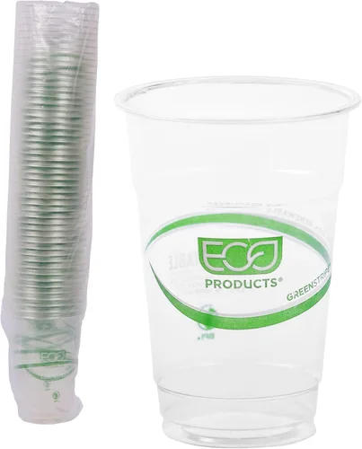 Miniatura 22 de ECO PRODUCTS GreenStripe - Vasos fríos transparentes de 9 onzas, vasos desechables de ácido poliláctico (PLA) a base de plantas para agua, jugo