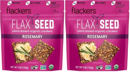 Miniatura 21 de Flackers Galletas de Multi-Semillas Cheeze-Pleaze Orgánicas, Paquete de 1 de 4 onzas, Sin Gluten, Sin GMO, Veganas, Botana Keto, 8g de Fibra, 3g