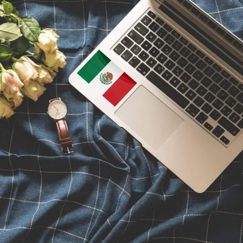 Miniatura 5 de CANTENDO 5 calcomanías adhesivas de vinilo reflectante con bandera mexicana para automóvil, para parachoques de ventana de automóvil, adhesivo México