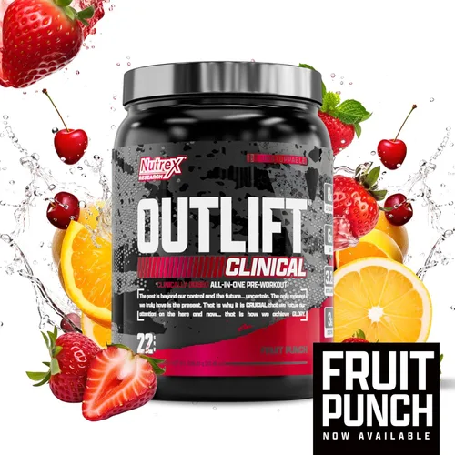 Miniatura 7 de Nutrex Outlift Polvo de Pre-entrenamiento - Pre-entrenamiento Dosificado Clínicamente con Creatina, Citrulina y EAAs - Ponche de Frutas de Sabor