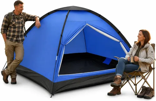 XL Tienda de campaña tipo cúpula para 1 persona, impermeable, ligera, portátil para acampada, senderismo, color naranja/azul/verde militar/verde