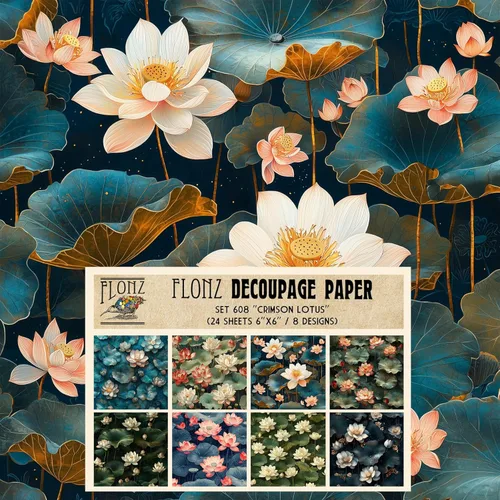 Miniatura 8 de Decoupage - Paquete de papel (24 hojas de 6 x 6 pulgadas), seda y oro, papel de patrón de estilo vintage para decoupage, manualidades y álbumes