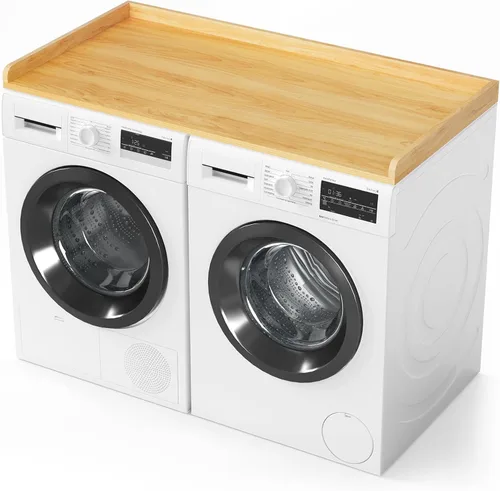 Miniatura 11 de SpaceAid Encimera para lavadora y secadora, estante de madera con borde, 54 pulgadas de ancho x 27.5 pulgadas de profundidad, organizador de Blanco