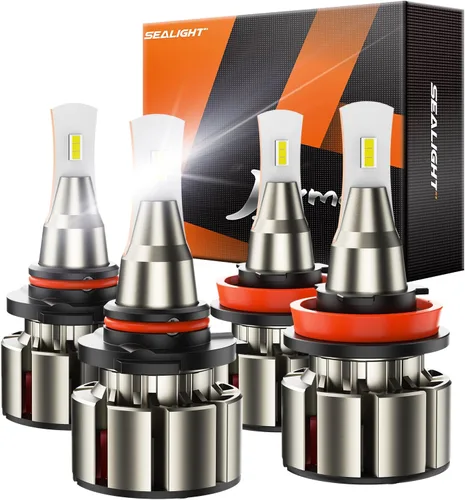 Miniatura 12 de SEALIGHT Bombillas LED 9005 H11, L2 HB3 H8 H9 24,000LM Super Brightness 6000K Bombillas blancas frías, IP68 impermeable, Plug and Play, ventilador
