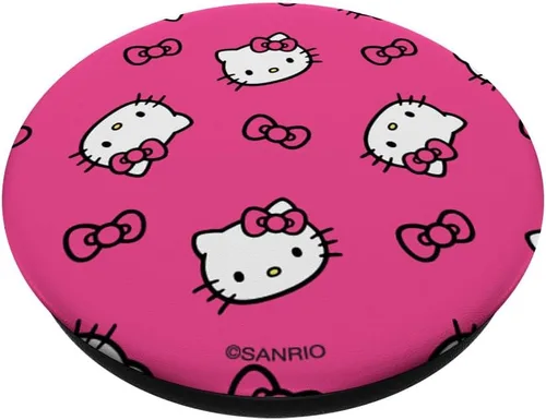 Miniatura 2 de Hello Kitty PopSockets con patrón de lazos PopGrip estándar