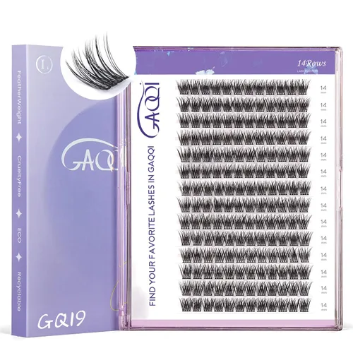 Miniatura 13 de GAQQI - Extensiones de pestañas en racimo, 120 pestañas en racimo, extensiones de pestañas de volumen 10-14 mm, pestañas individuales 3D multicapa