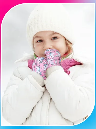 Miniatura 2 de SATINIOR 2 pares de manoplas impermeables para niñas, guantes de nieve para niños, guantes de esquí cálidos y gruesos para actividades al aire libre