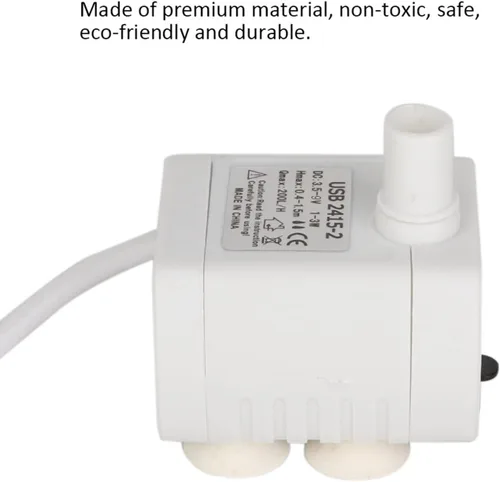 Miniatura 4 de Mini bomba sumergible USB para peces, bomba silenciosa de fuente de agua para mascotas, potente fuente de repuesto para mascotas DC5V, 200L/H