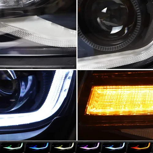 Miniatura 7 de VLAND Faros Compatibles con Chevy Camaro 5ª Generación 2014 2015, Lente de Doble Luz (No Incluyen Focos, Lados del Conductor y del Pasajero)