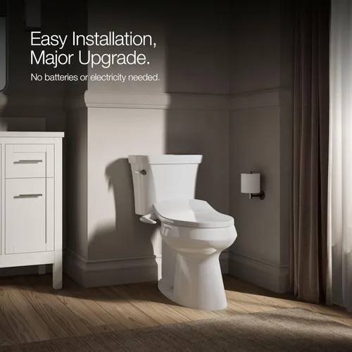 Miniatura 6 de Kohler PureWash M250 Asiento de Inodoro Bidé Alargado Manual, Blanco, Tapa de Cierre Silencioso Previene Portazos, Agua Fría, Instalación Fácil