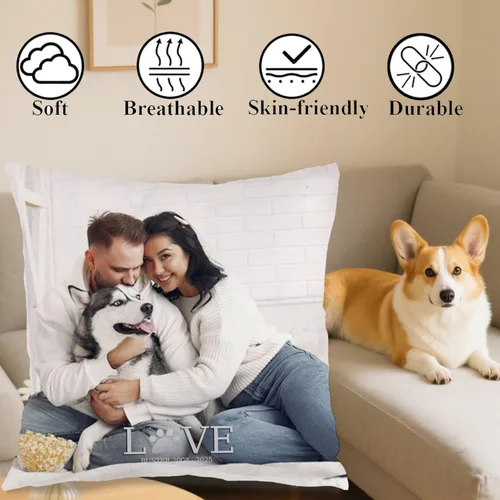 Miniatura 4 de Personalized Family Photo Pillow Case with one Image and Sentimental Text Adding Warmth to Your Home and offering a Beautiful idea