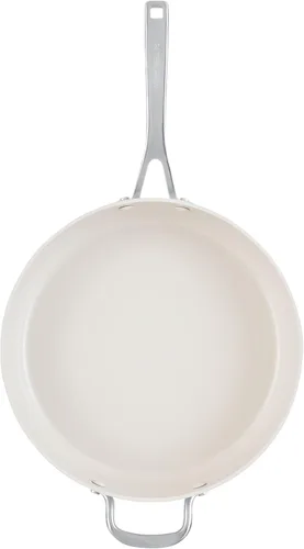 Miniatura 10 de KitchenAid - Sartén/cocedor jumbo de cerámica anodizada dura antiadherente con inducción con tapa y mango auxiliar, apta para lavavajillas, Porcelana