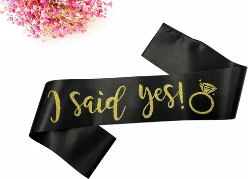 Miniatura 6 de Banda con texto en inglés "I Said Yes para mujer, propuesta de compromiso, banda de despedida de soltera para despedida de soltera, regalos de boda