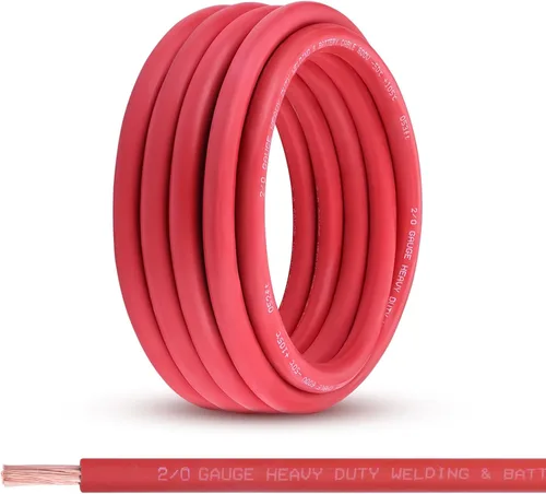 Miniatura 41 de Cable de Batería Calibre 2/0, 10 Pies Rojo + 10 Pies Negro 2/0 AWG Cable de Alambre de Soldadura de Cobre Puro, para Automotriz, Batería, Solar