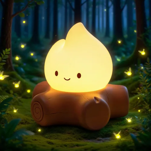 Miniatura 11 de 3 piezas de kits de luz nocturna acogedora de fogata, sonidos relajantes de la naturaleza, luz nocturna de ruido blanco para bebés y adultos
