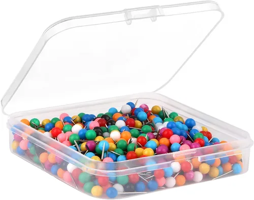 Map Tacks - Pernos de 1/8 de pulgada de colores surtidos para marcado de mapa, 500 unidades (varios colores)