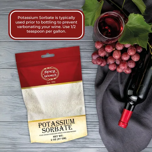 Miniatura 7 de Sorbato de potasio de 2 onzas, grado alimenticio, gran estabilizador de vino, conservante para gomitas, aguamiel, sidra, por Spicy World