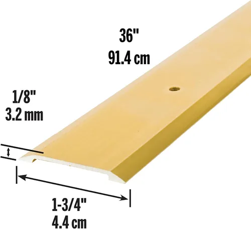 Miniatura 2 de M-D Building Products 09563 1-3/4 pulg. x 1/8 pulg. x 36 in. Umbral de perfil plano de aluminio dorado para puertas interiores