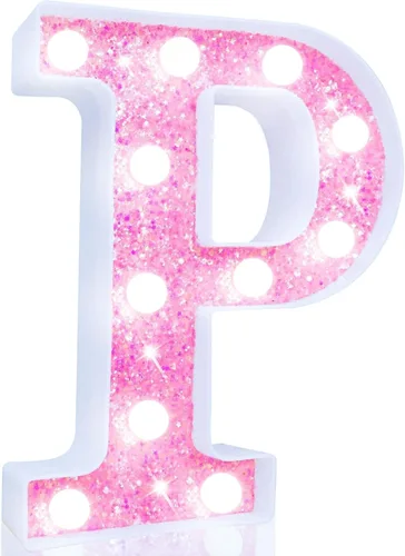 Miniatura 20 de Pooqla Luces de números de marquesina, números de luz rosa para niñas de 10.º cumpleaños, funciona con pilas, luz nocturna de número con purpurina