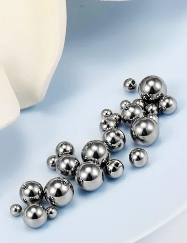 Miniatura 5 de Vsnnsns Bolas de repuesto de acero quirúrgico 316L 14G 16G bolas de perforación roscadas externamente para pezones lengua vientre labios tabique