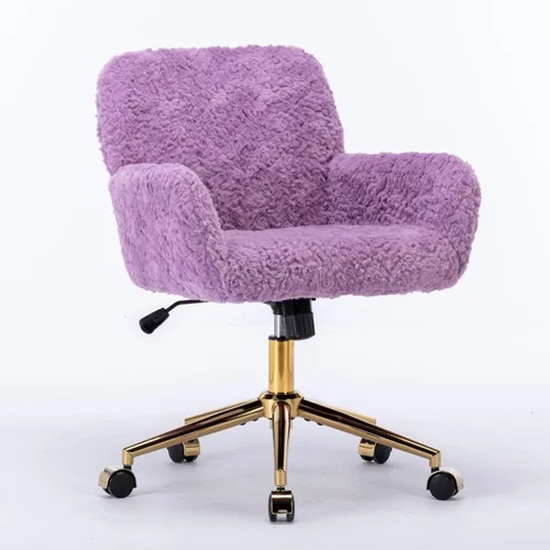 Miniatura 14 de Silla de oficina en casa de terciopelo con base de metal dorado y ribete de cabeza de clavo, moderna silla de trabajo tapizada giratoria tapizada