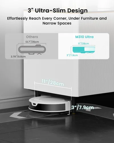 Miniatura 4 de Lefant M310 Ultra Robot Vacuum and Mop, 6000Pa Suction-Slim Robotic Cleaner with ToF LiDAR Navigation, Accurate Obstacle Avoidance, WiFi/App/Alexa
