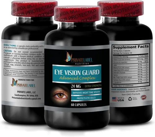 Vitaminas para la visión con luteína – Eye Vision Guard 24 mg – Complejo avanzado, apoyo de la visión ocular, suplementos de luteína, suplemento de