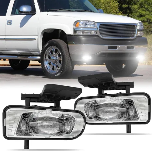 Miniatura 16 de RAMJET4X4 Faros antiniebla LED mejorados Faros de niebla aprobados por DOT Reemplazo compatible con Chevy Silverado 1999-2002 1500 2500 3500, Chevy