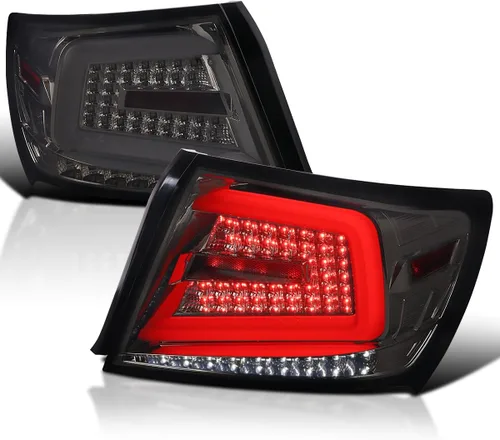 Miniatura 11 de SPEC-D TUNING Luces traseras secuenciales negras con barra LED blanca compatibles con Subaru Impreza/Impreza WRX 2008-2011, conjunto de par