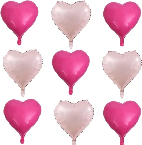 Giga Gud 30 globos de papel de aluminio, de 18 pulgadas, rosa intenso y rosa macarrón, con tema de amor, perfectos para proponer matrimonio, boda,
