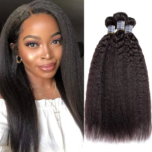 Miniatura 9 de Amella Hair Kinky Straight Bundles,10 inch Kinky Straight Human Hair Bundles,100% Unprocessed Brazilian Virgin Human Hair Bundles