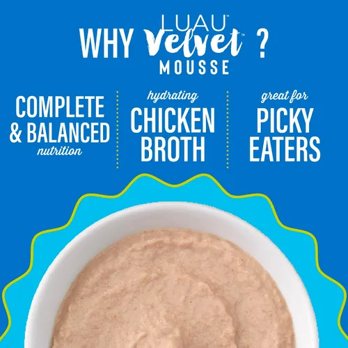 Miniatura 7 de Tiki Cat Luau Velvet Mousse, pollo y salmón en caldo, nutrición completa para una dieta equilibrada, comida húmeda para gatos para todas las etapas